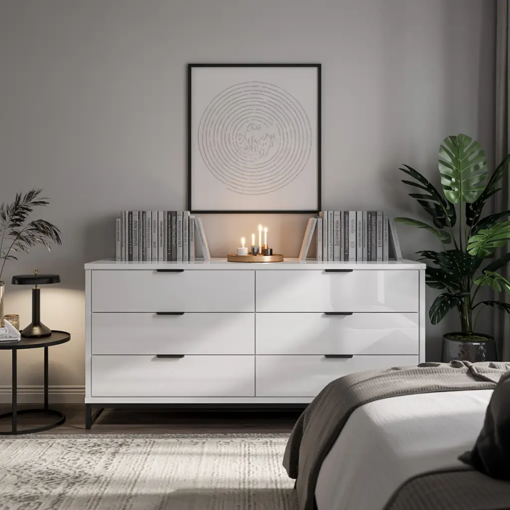 20. High Gloss or Matte Finish Dressers for a Modern Edge