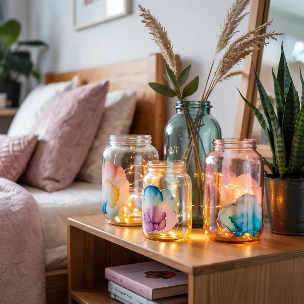 20 Trending DIY bedroom decor ideas for women 29 21. LED Fairy Light Jars for a Cozy Glow