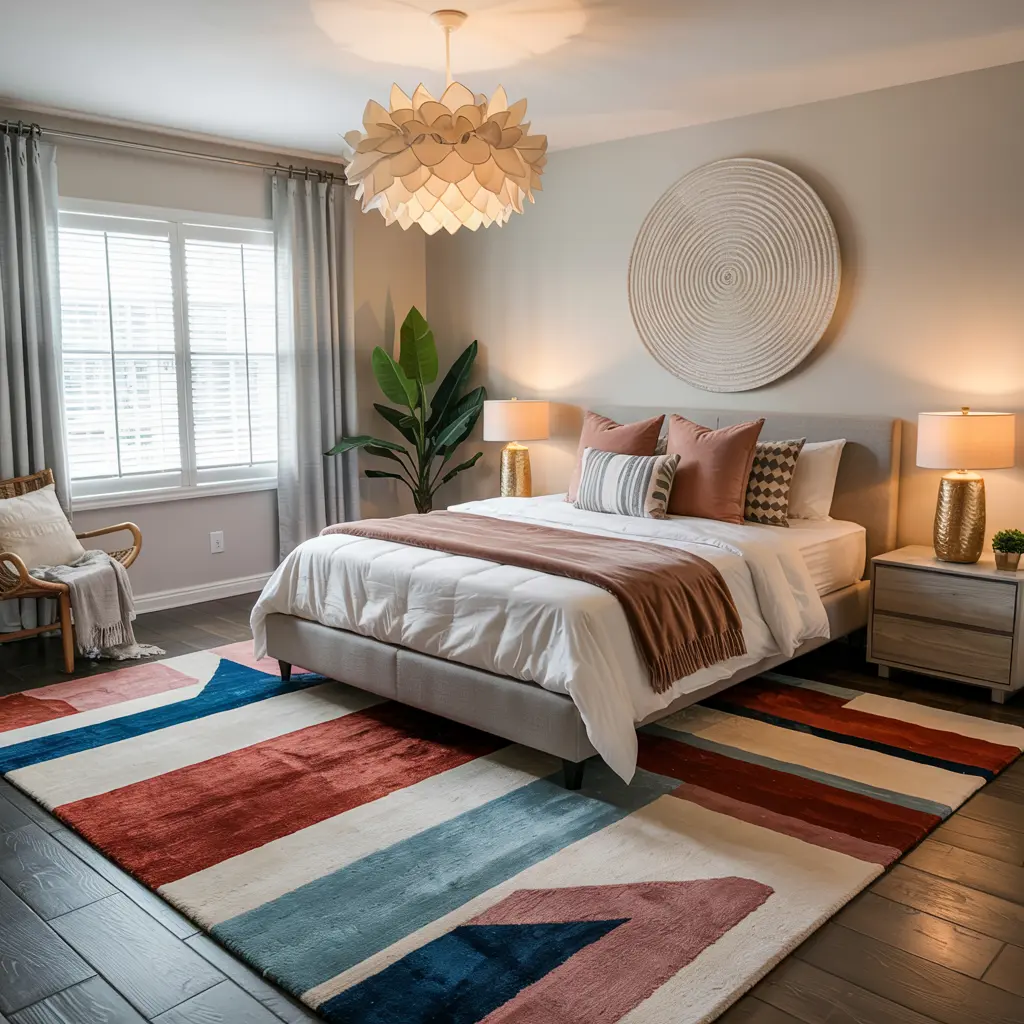 22. Statement Area Rug with Bold Geometric Patterns