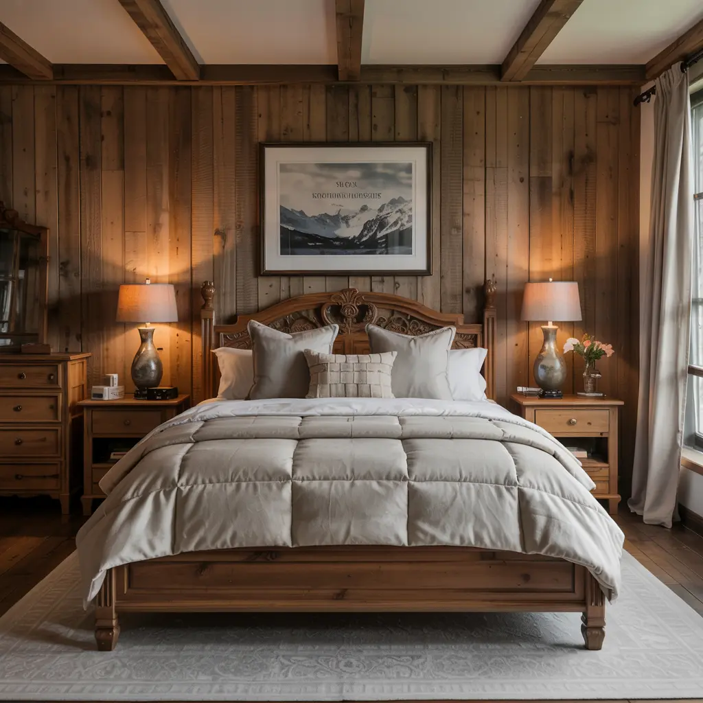 25 Warm & Cozy Bedroom Decor Ideas for Women’s Style 30 22. Wood Elements for a Warm Earthy Feel