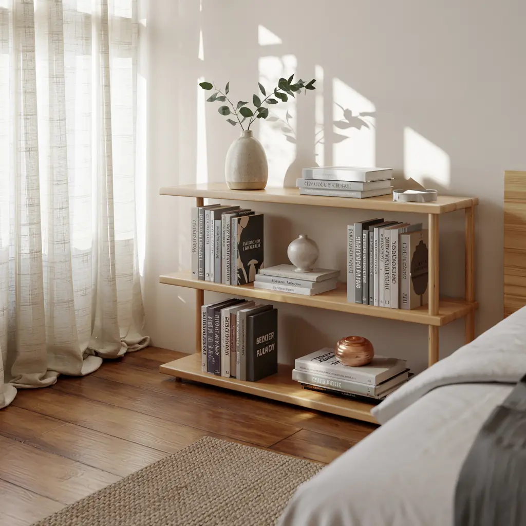 23. Slim Bookshelf with a Few Favorite Reads