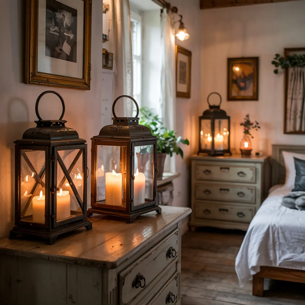 23. Vintage Candle Holders or Lanterns for Warmth