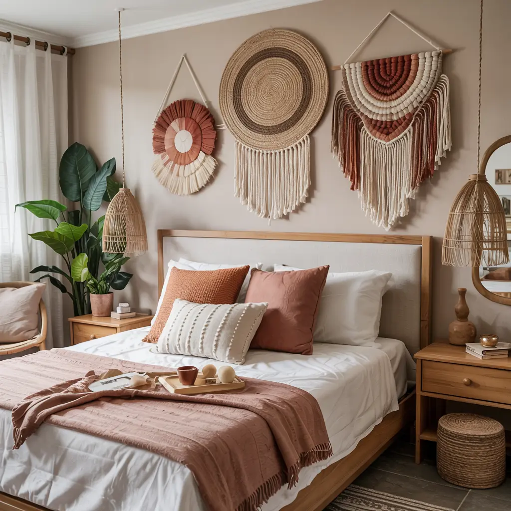24. Handwoven Wall Hangings in Earthy Tones