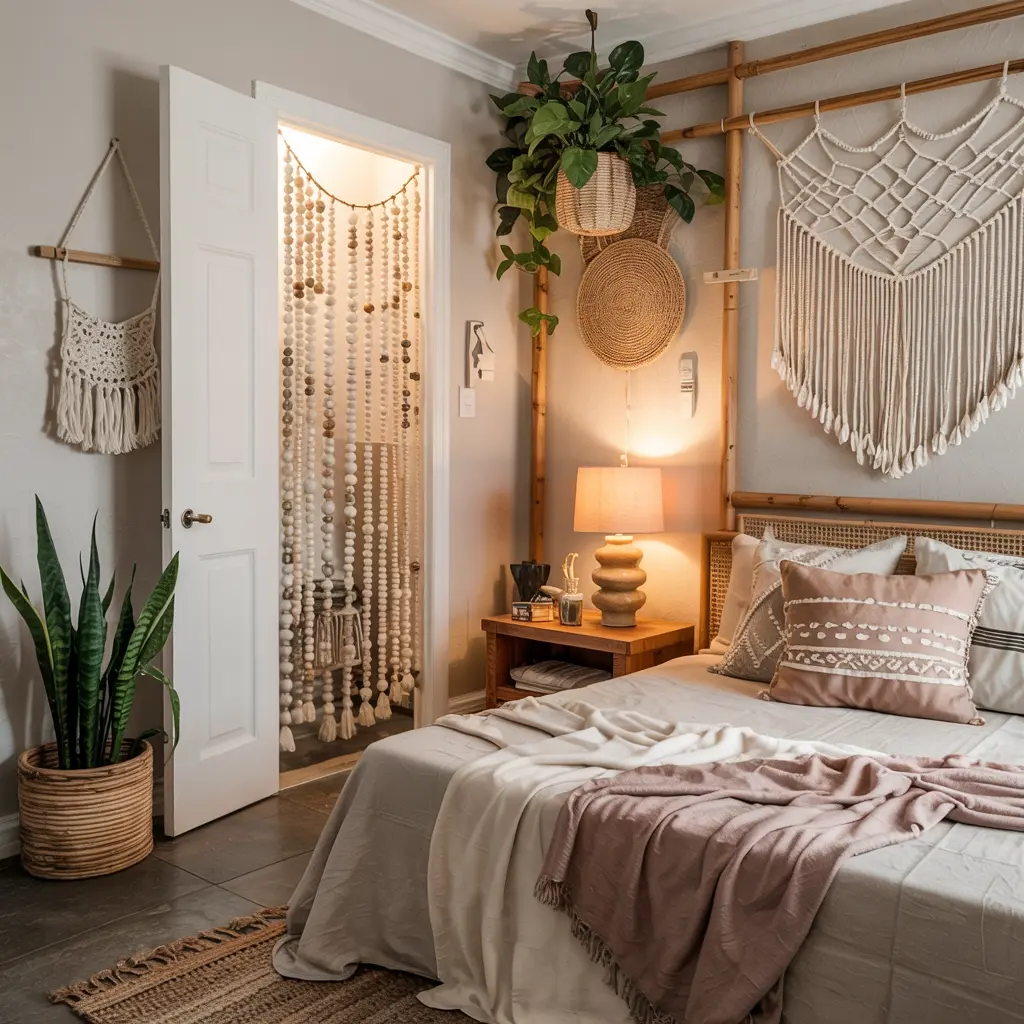 24.DIY Beaded Curtain for a Retro Boho Entrance