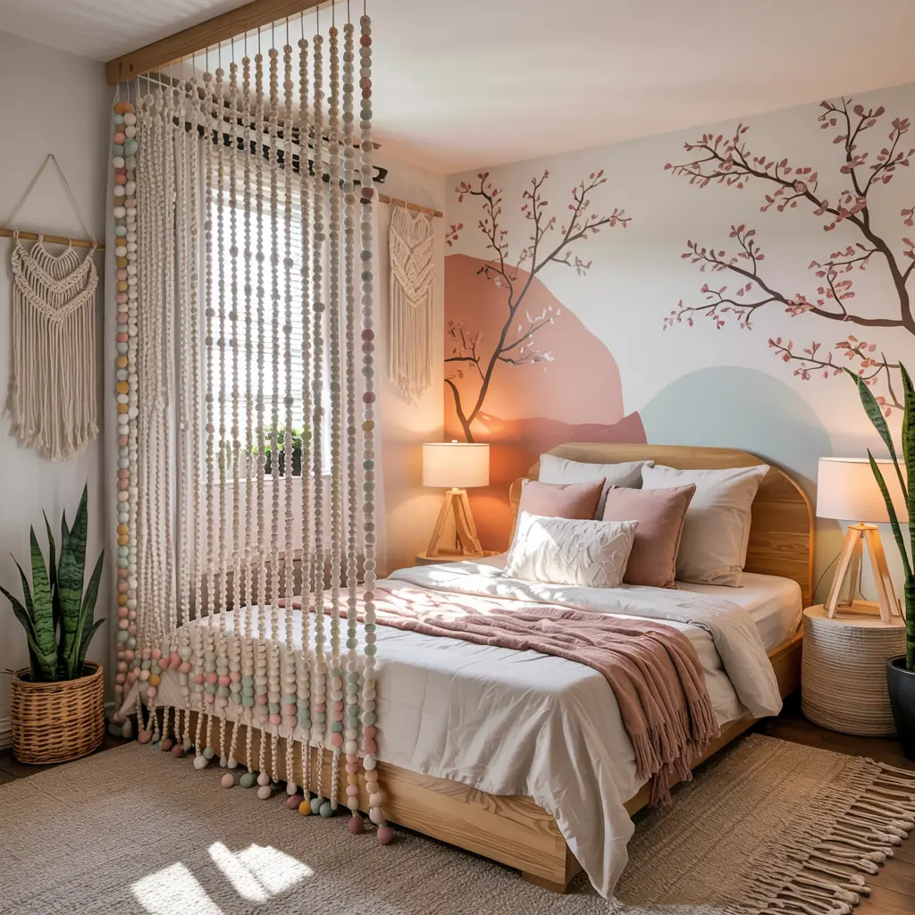 20 Trending DIY bedroom decor ideas for women 33 25. Handmade Beaded Curtain for a Bohemian Look