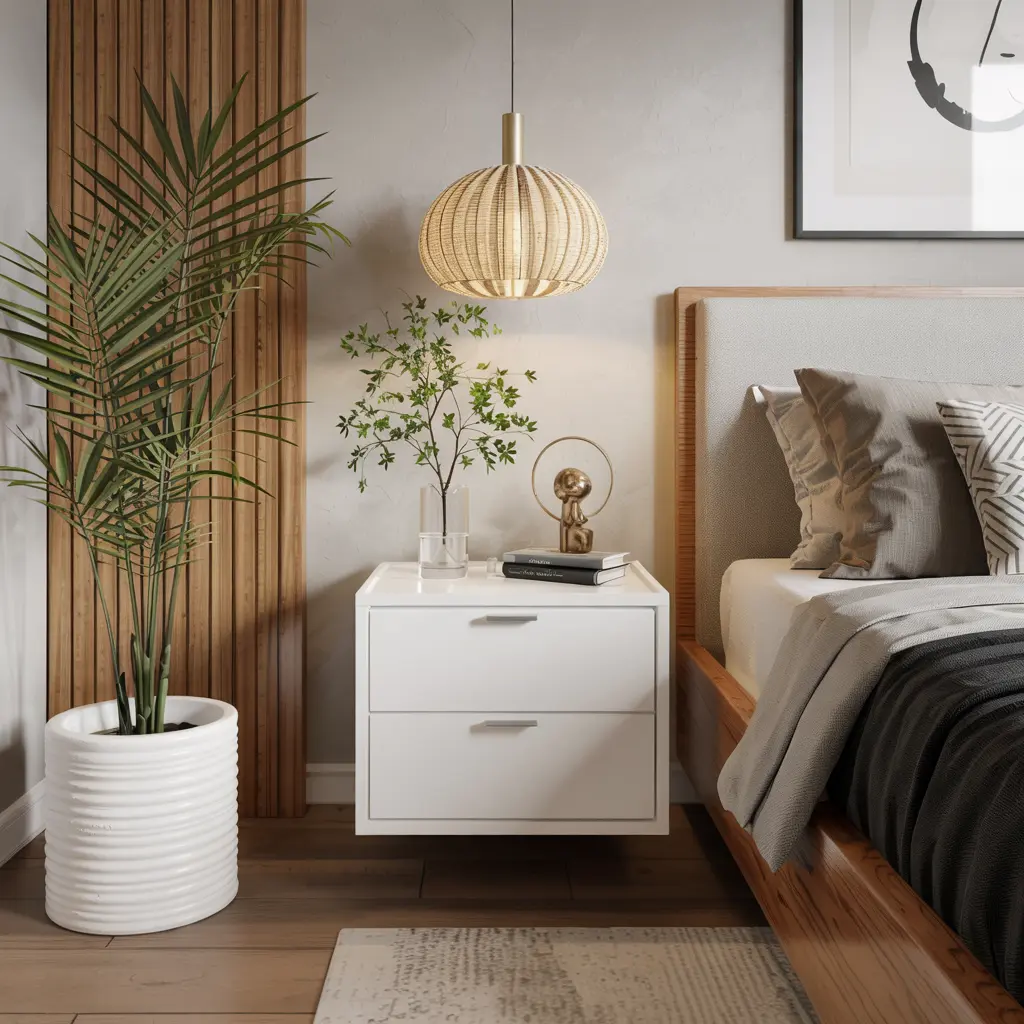 3. Floating Nightstands for a Streamlined Look