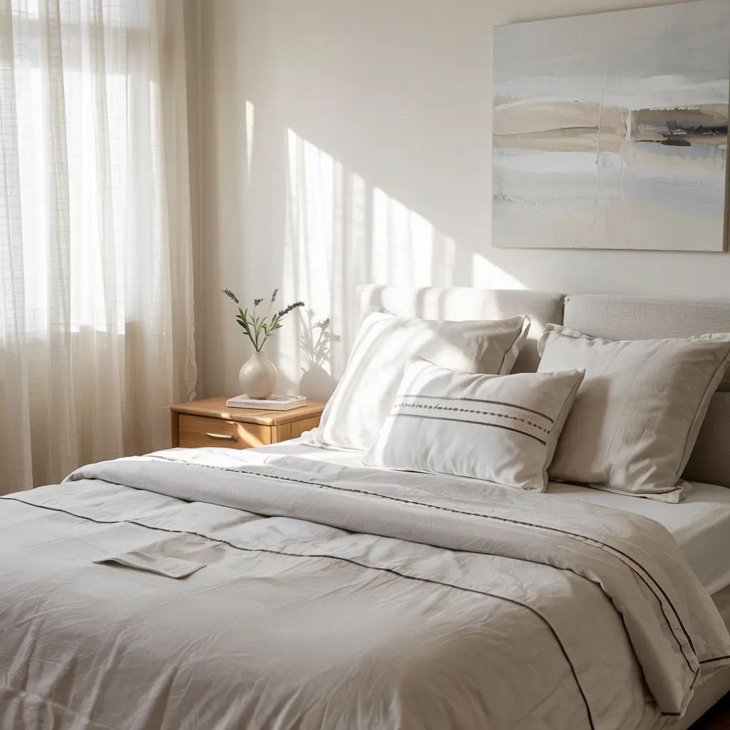 3. Solid Color Duvet Cover for a Clutter Free Look