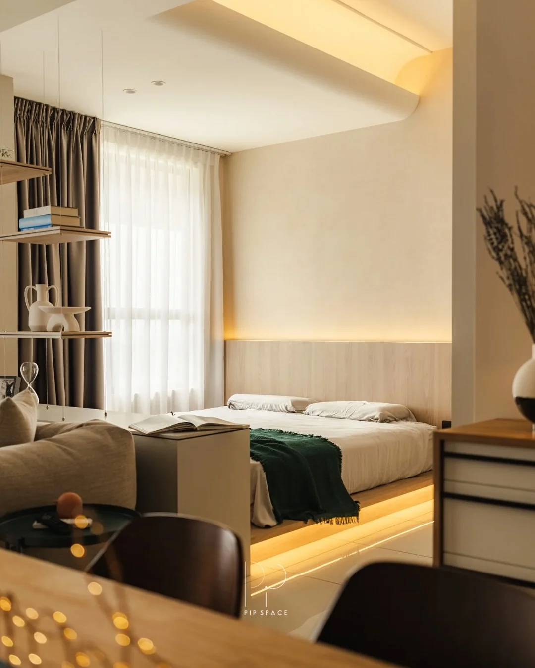 Ambient LED Strip Lights Behind the Headboard