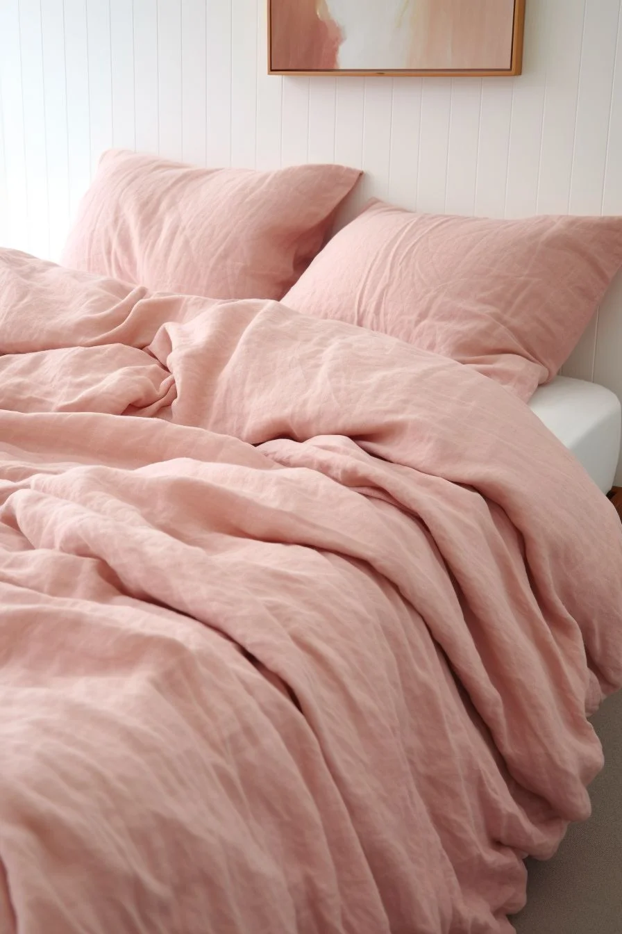 Linen or Cotton Bedding in Earthy or Pastel Colors