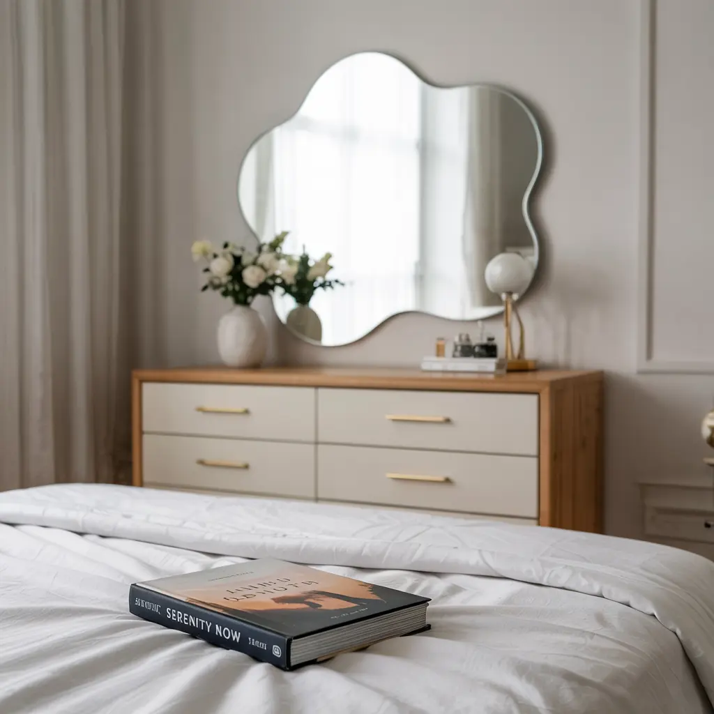 25 Aesthetic Bedroom decor ideas for women 5 5. Cloud Mirror or Wavy Mirror for Visual Interest