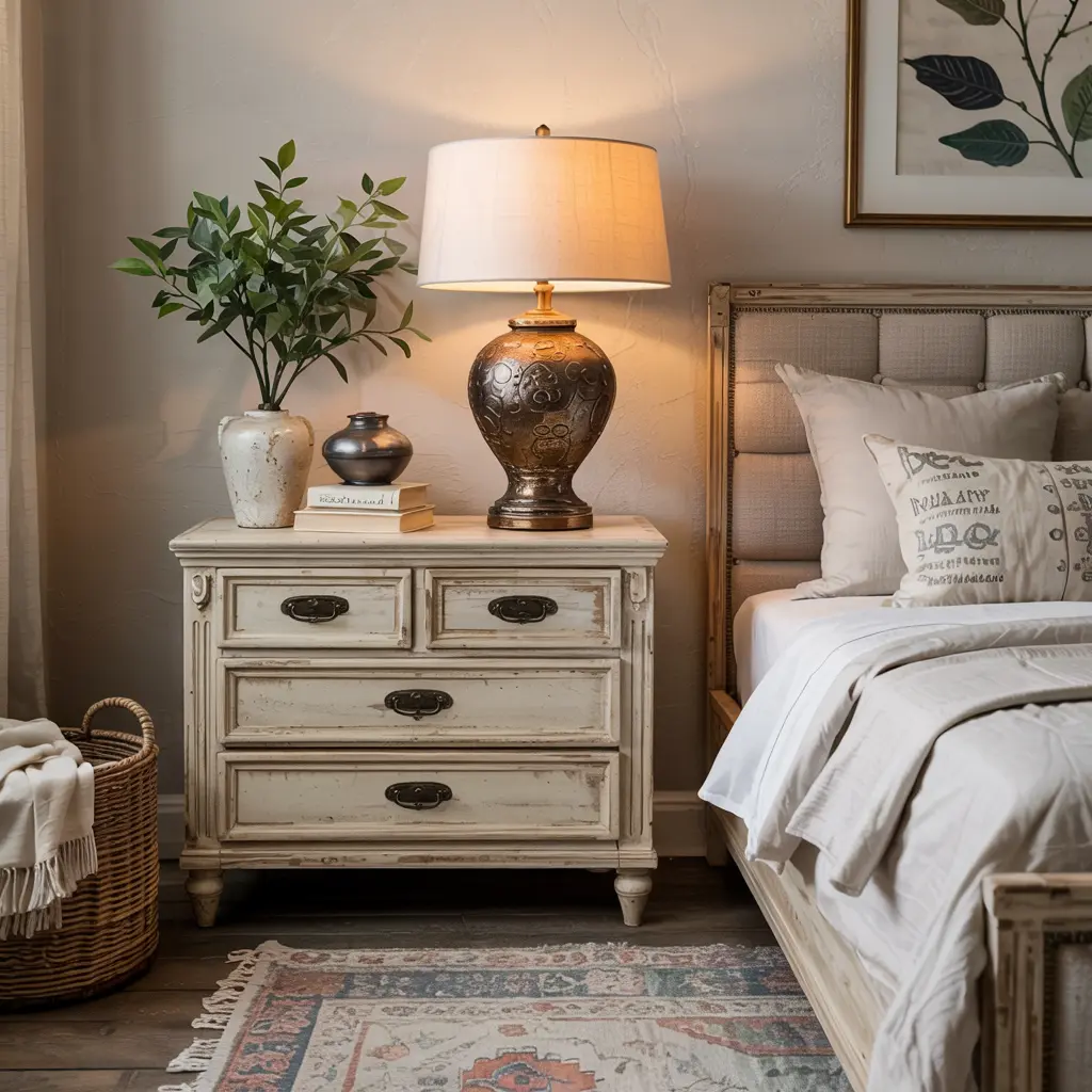 6. Antique Style Table Lamps with Rustic Bases