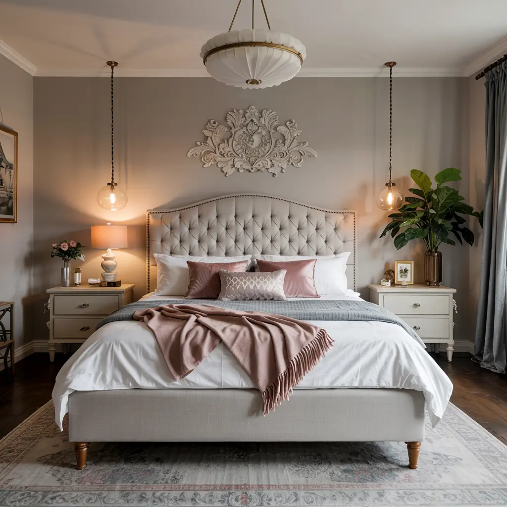 6. Tufted Headboard with Velvet or Linen Upholstery