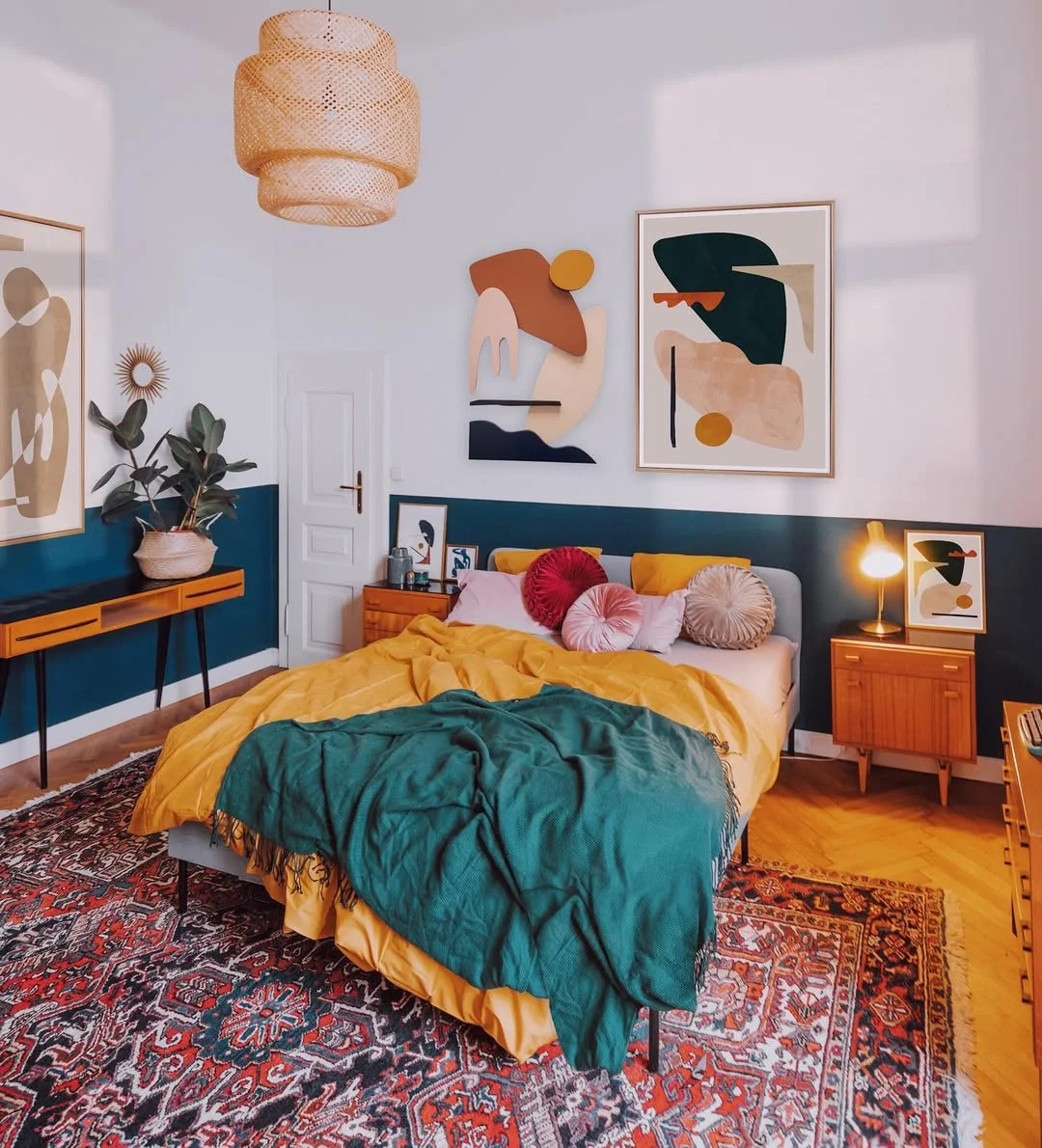 Gallery Wall with Soft-Tone Prints and Line Art