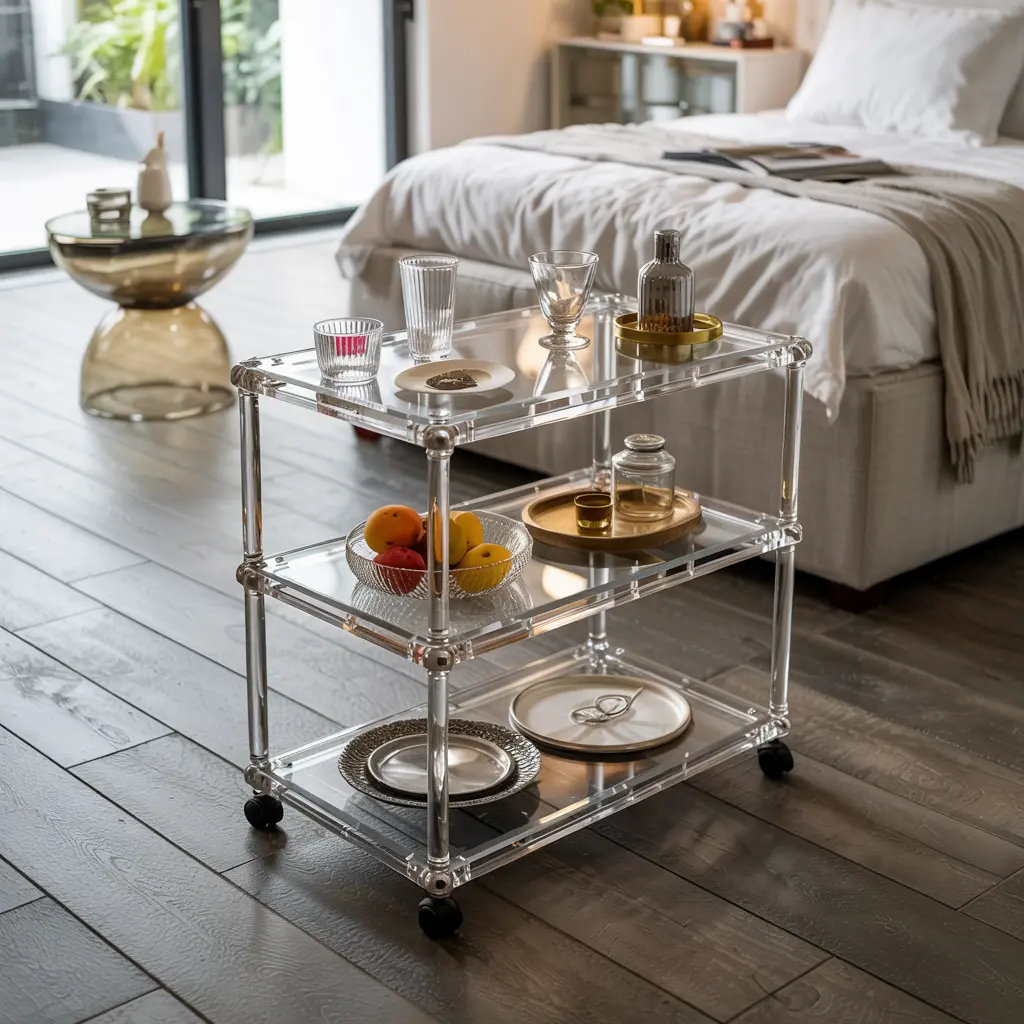 7. Glass or Acrylic Furniture for a Light and Airy Feel
