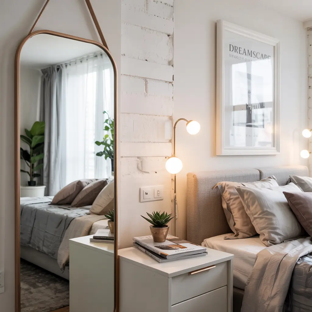 25 Bedroom Decor Ideas for Women Apartment to Save Space 7 7. Gold and Rose Gold Accents for a Glamorous Look