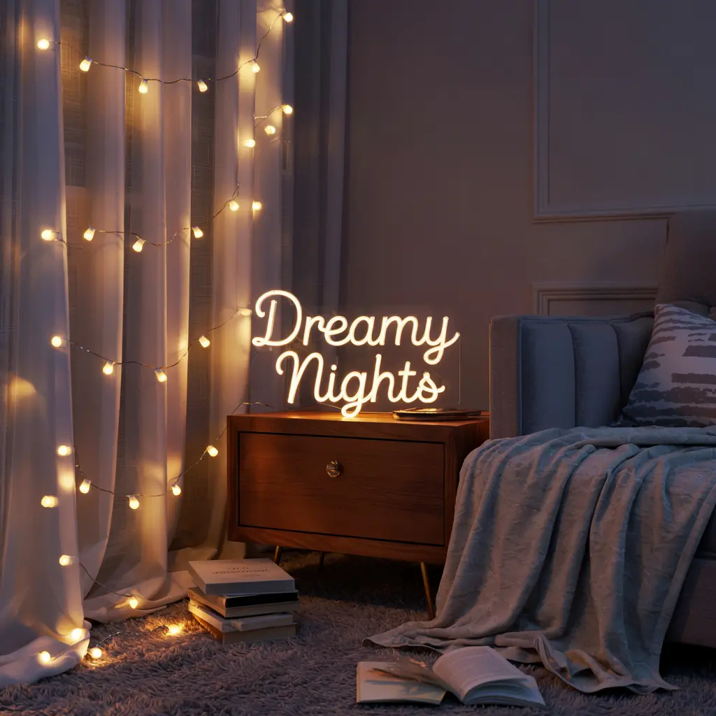 25 Bedroom Decor Ideas for Women Apartment to Save Space 8 8. LED Fairy Lights for a Dreamy Ambiance