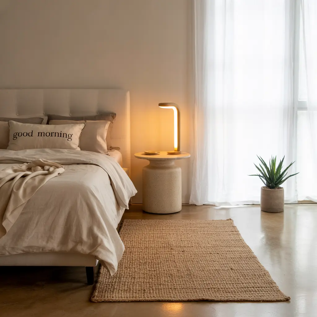 9. Soft Warm Lighting with Minimalist Lamps