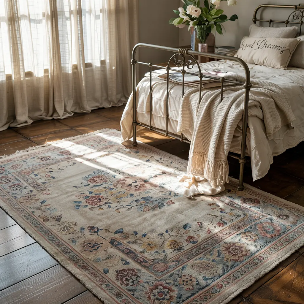 9. Vintage Inspired Area Rug with Classic Patterns