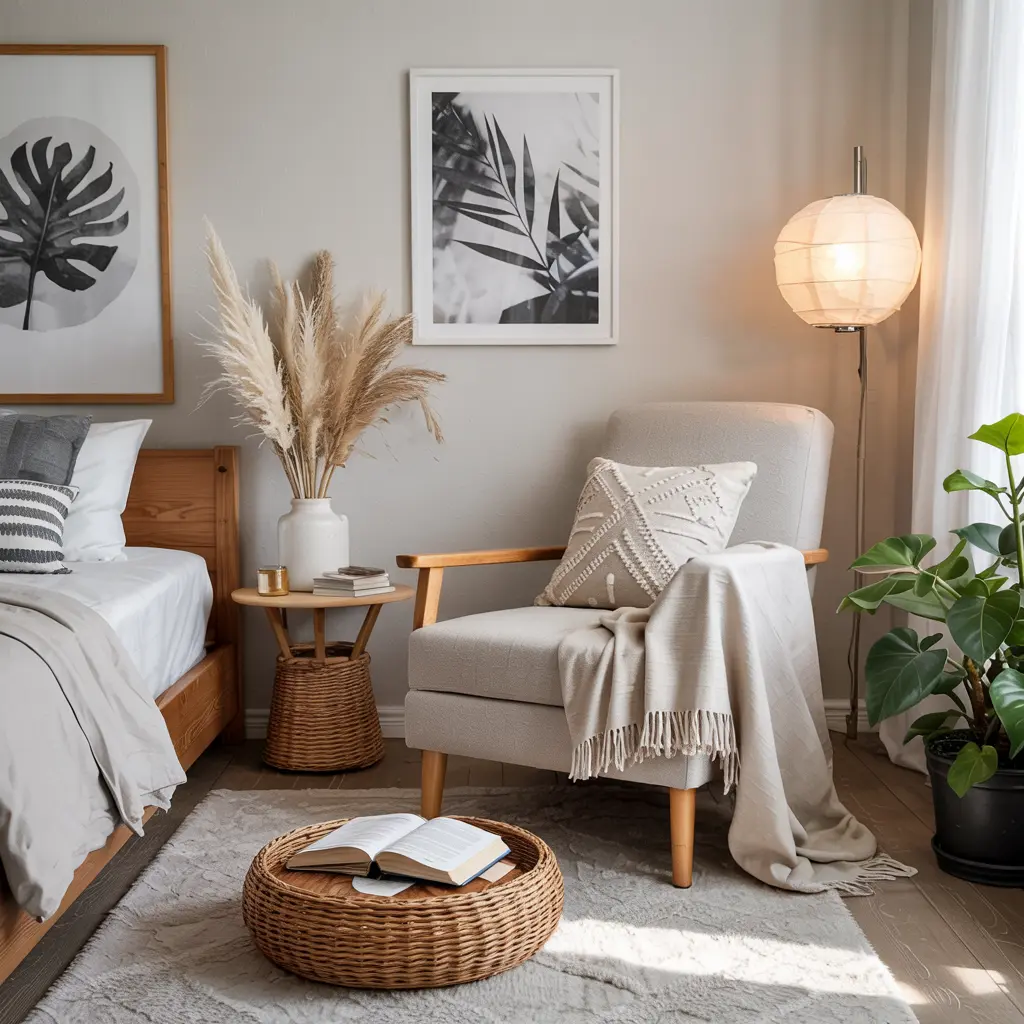 Cozy Reading Nook with a Simple Armchair