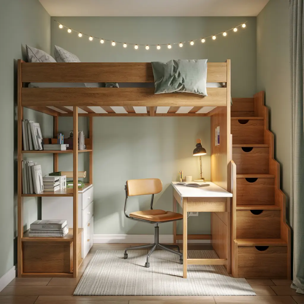 Custom Built Loft Bed for Maximum Space Utilization