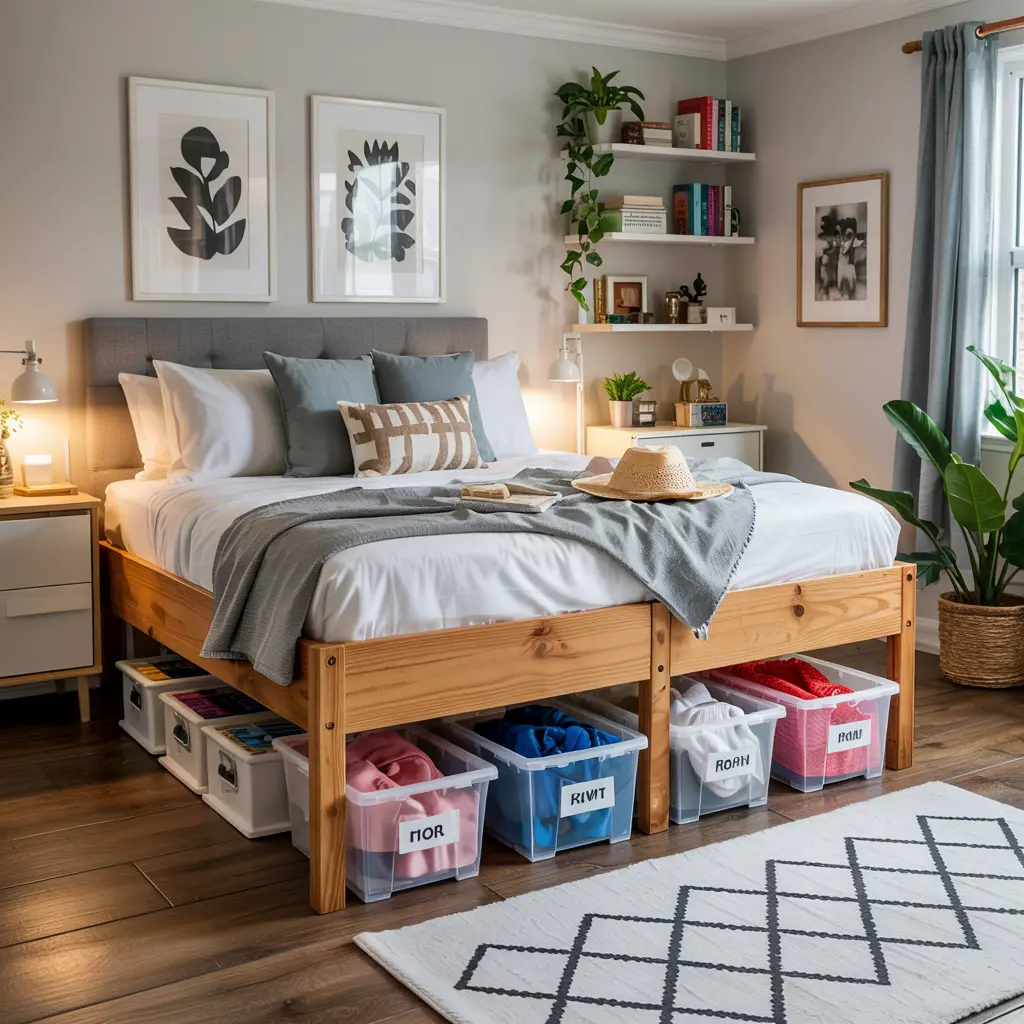 DIY Under Bed Storage Solutions Using Plastic Bins