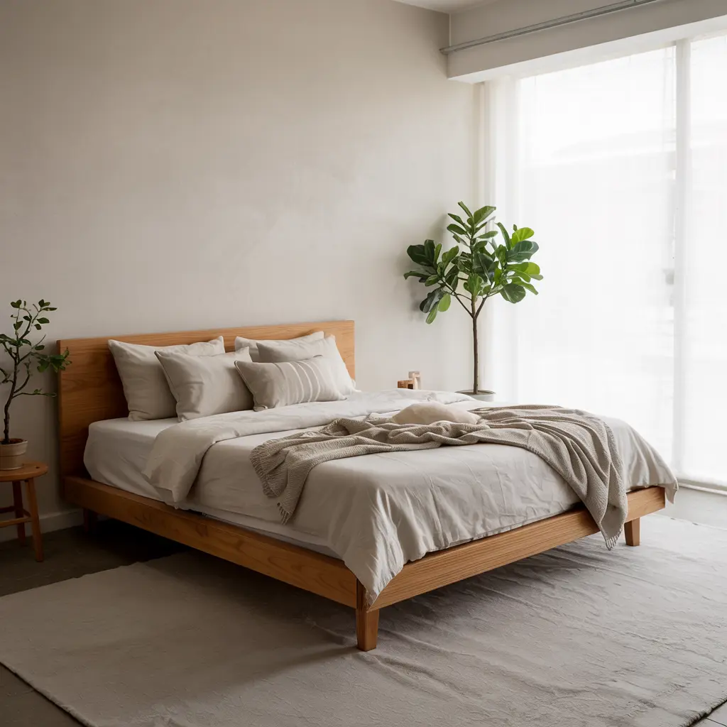 Minimalist Wooden Bed Frame for a Clean Aesthetic