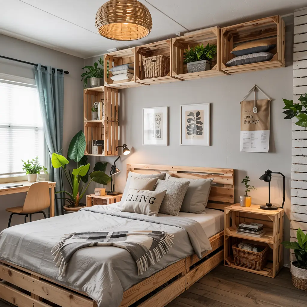 Repurpose Wooden Crates for Shelving or Storage