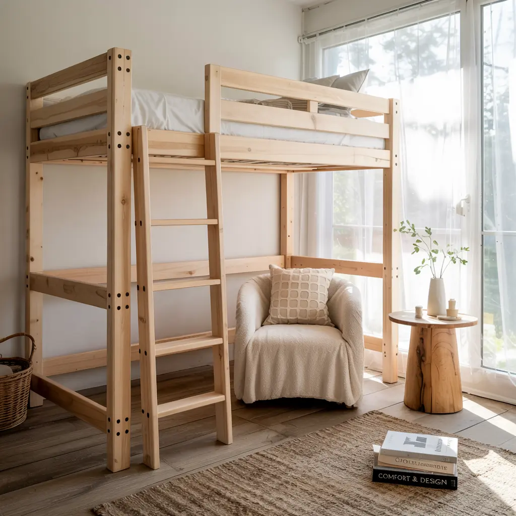 Scandinavian Style Loft Bed for a Clean Look
