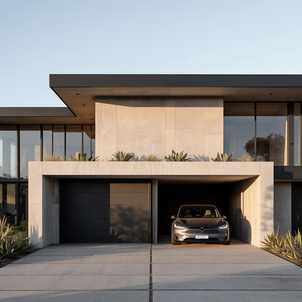 1. Sleek Minimalist Home with a Two Car Garage