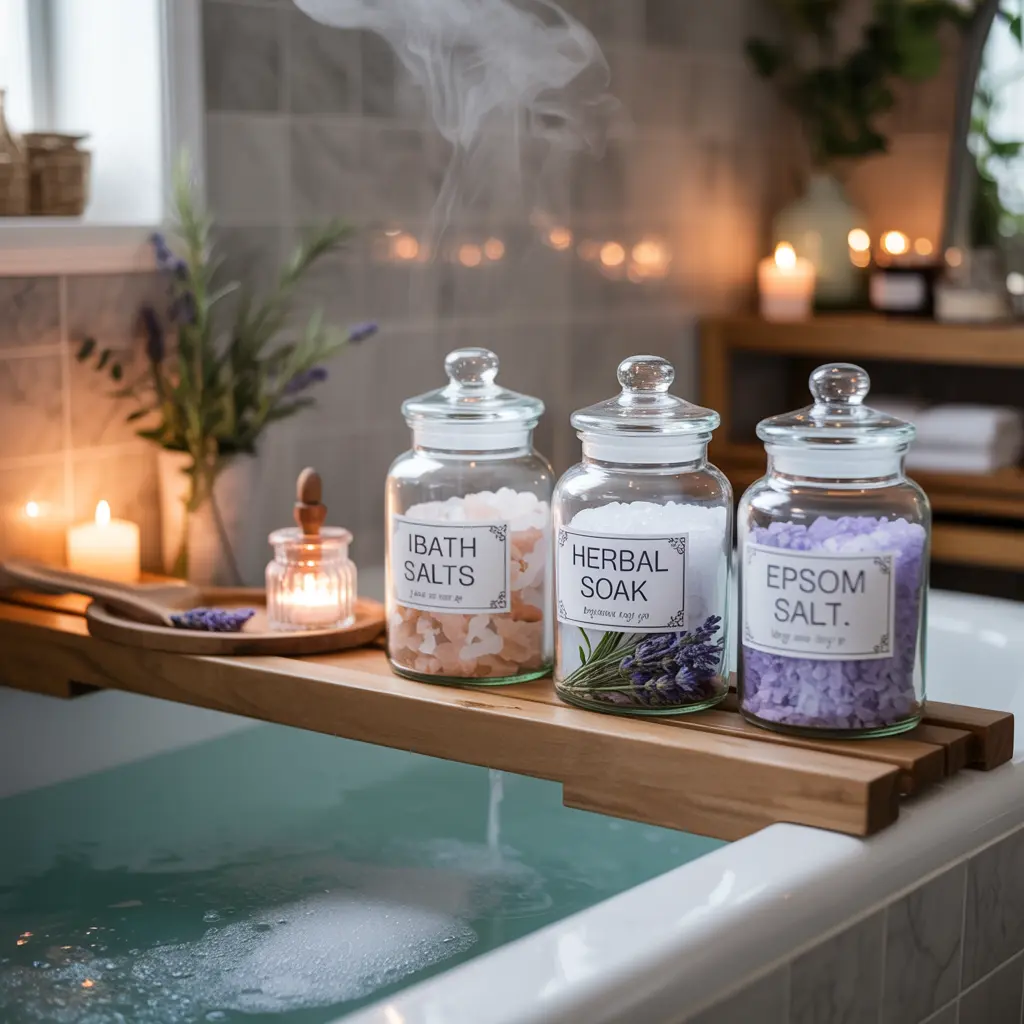 10. Display Apothecary Jars with Bath Salts or Herbs