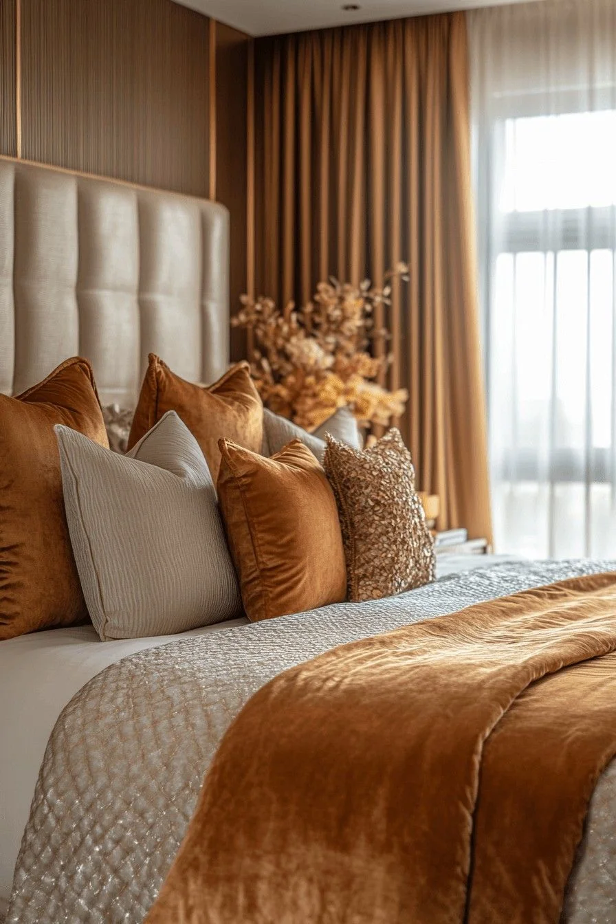 Burnt Orange or Rust-Colored Throw Pillows