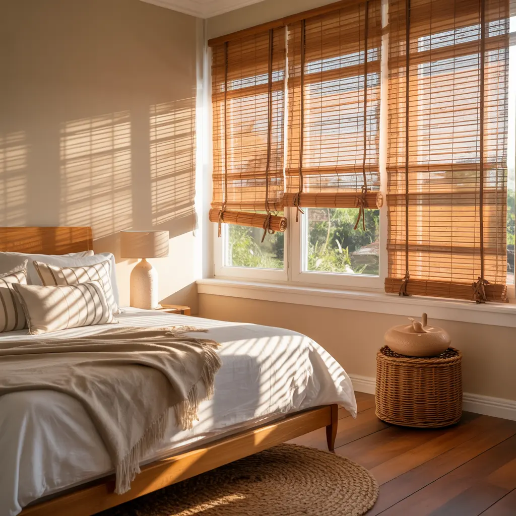 13. Bamboo Window Shades for a Natural Look