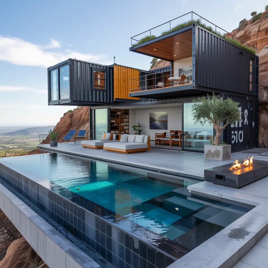 13. Container Home with Infinity Pool and Patio