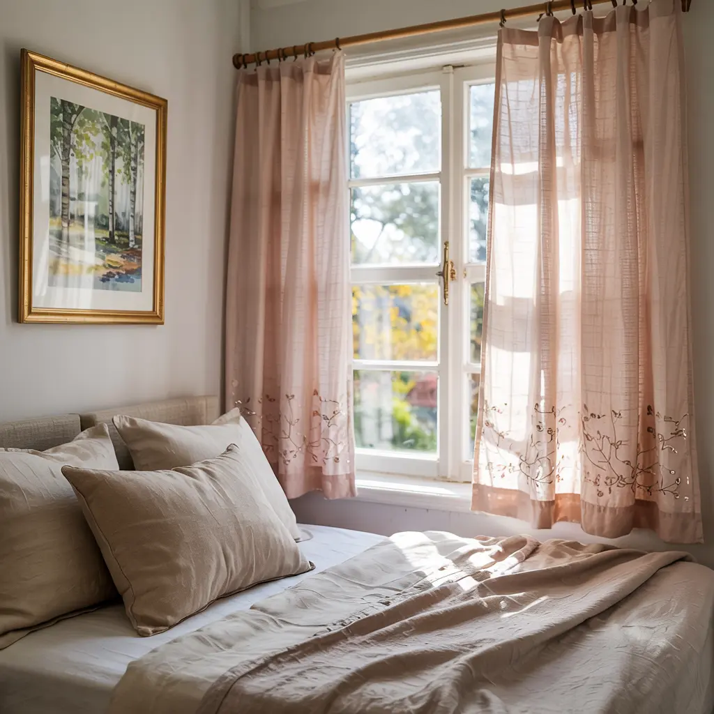13.Blush Pink Curtains for a Feminine Soft Look