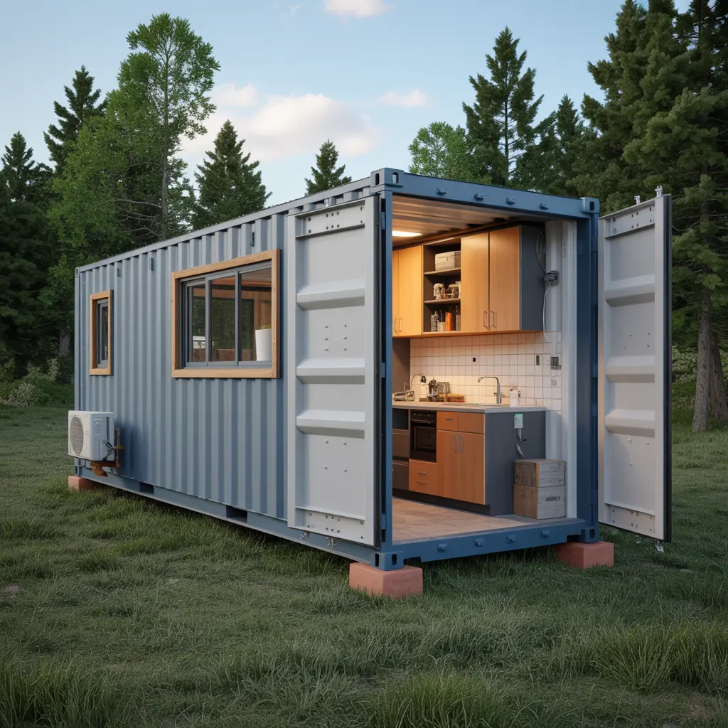 14. DIY Shipping Container Tiny Home on a Budget