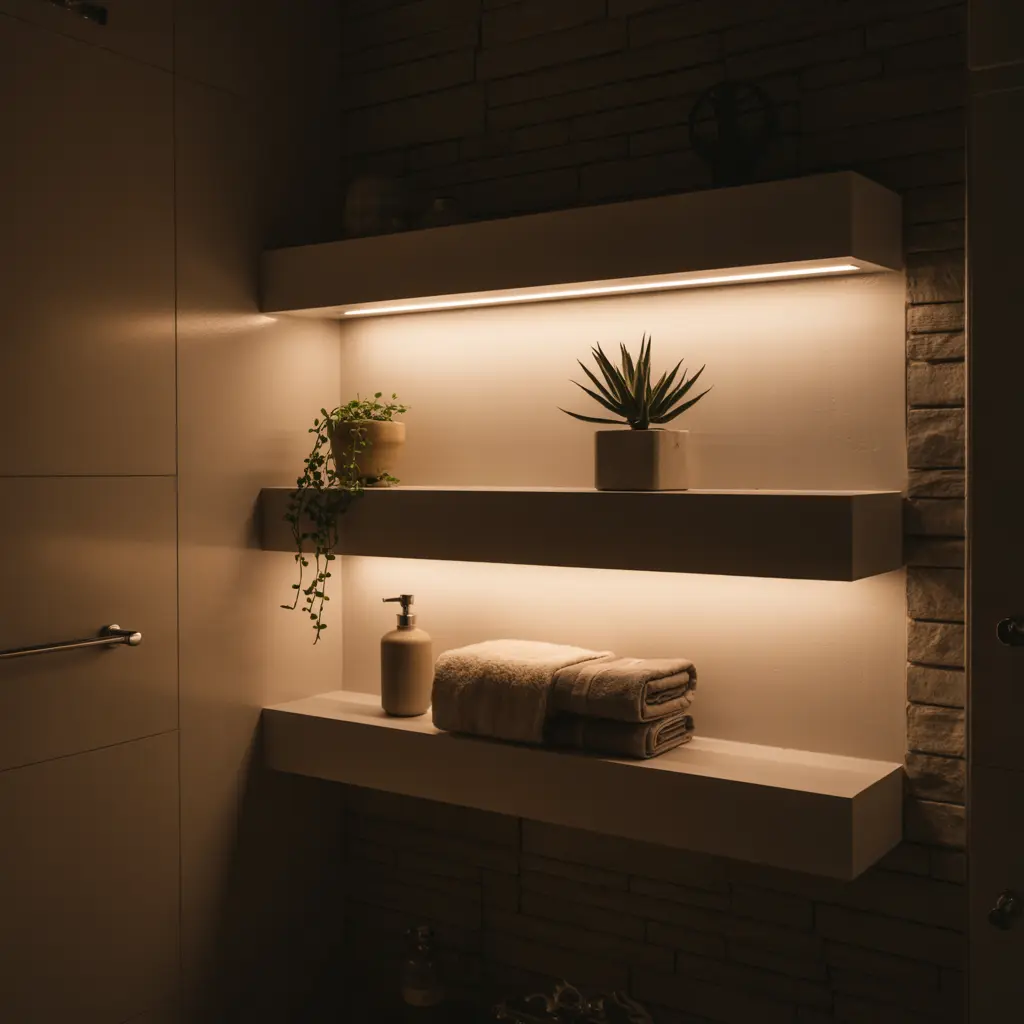 14. Install Floating Shelves with Minimal Decor
