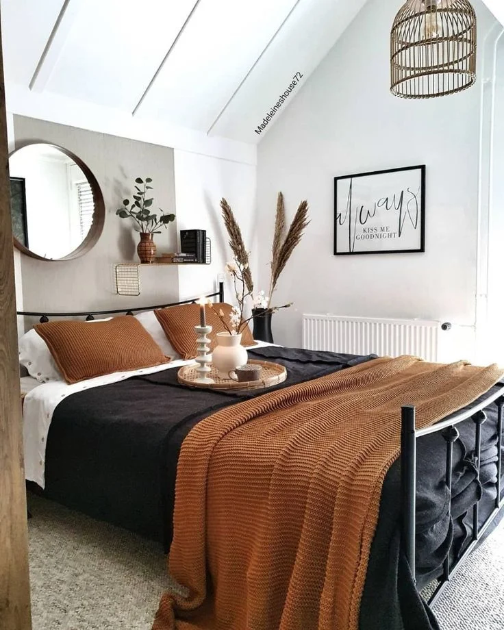 Dried Pampas Grass or Palm Leaves in Black Vases