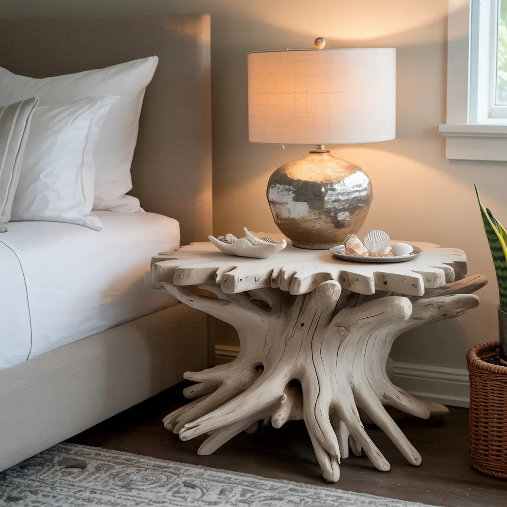 17. Driftwood Inspired Bedside Table or Bench