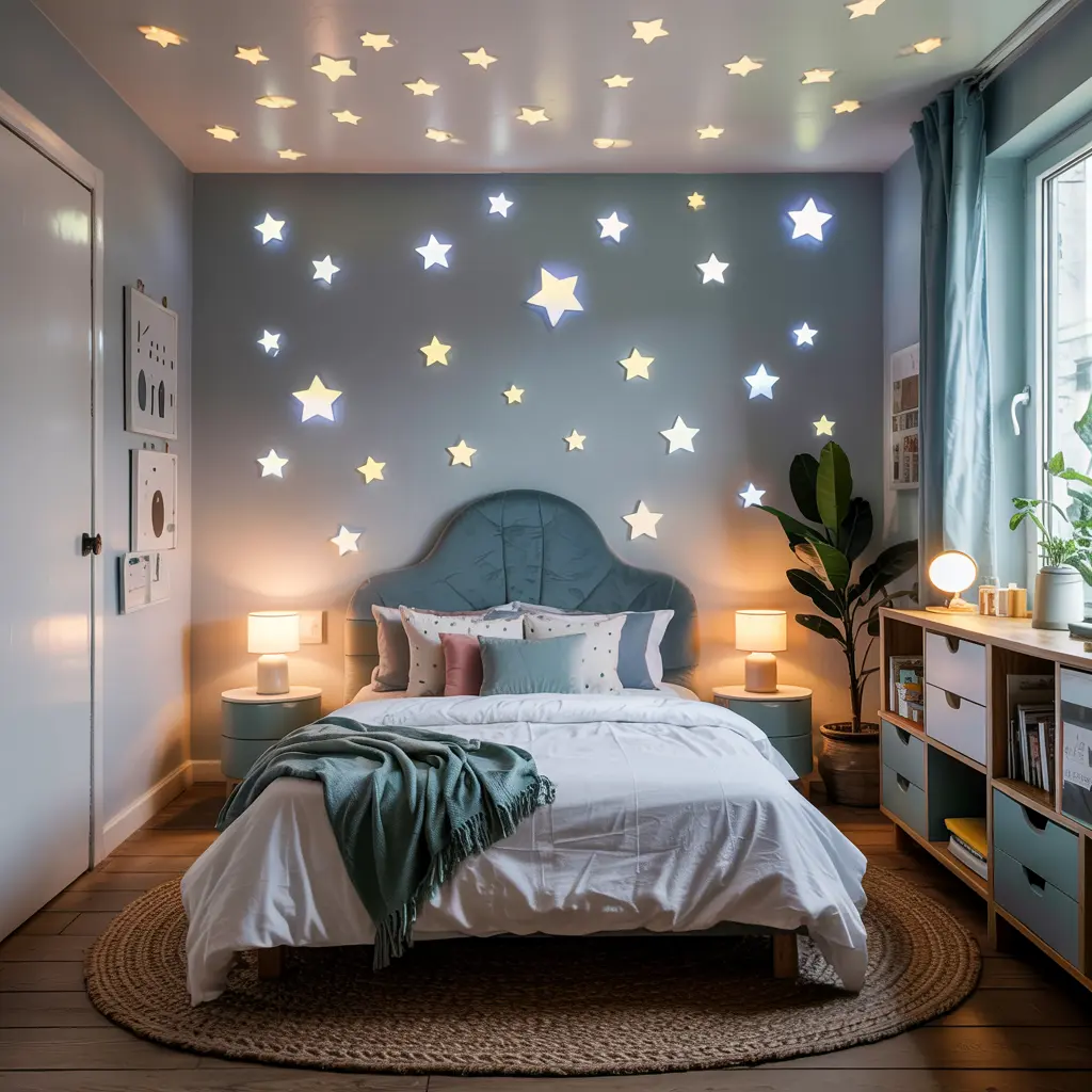 17. Glow in the Dark Stars or Ceiling Stickers for a Fun Nighttime Look