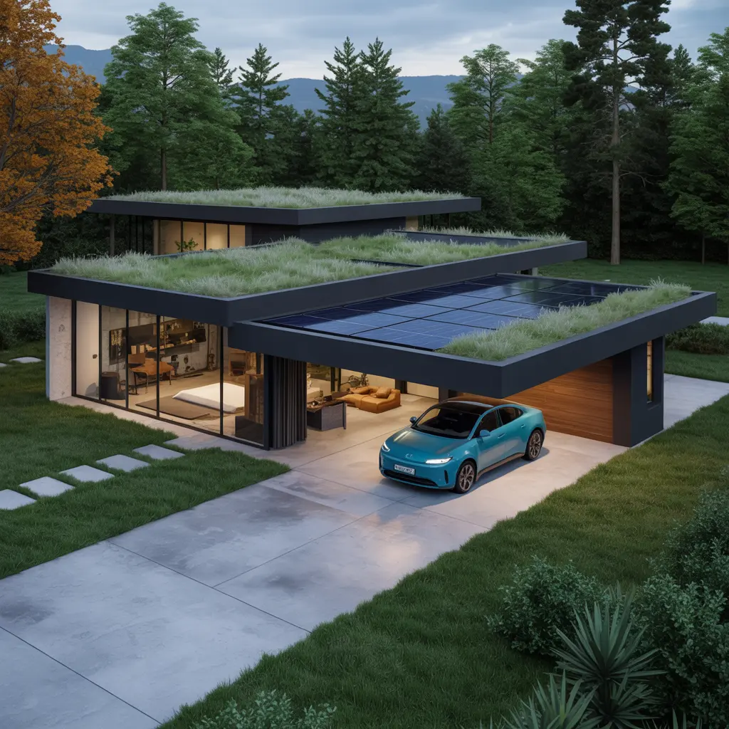 19. Eco Friendly Modern House with Solar Powered Garage