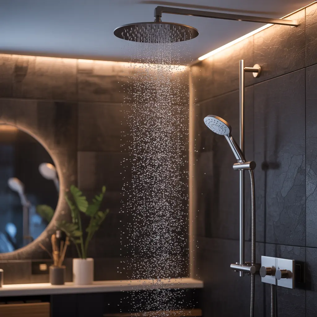 2. Add a Rainfall Showerhead for a Luxe