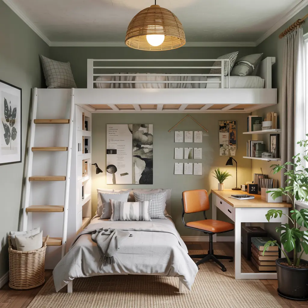 2. Loft Beds with Desks Underneath for Dual Functionality