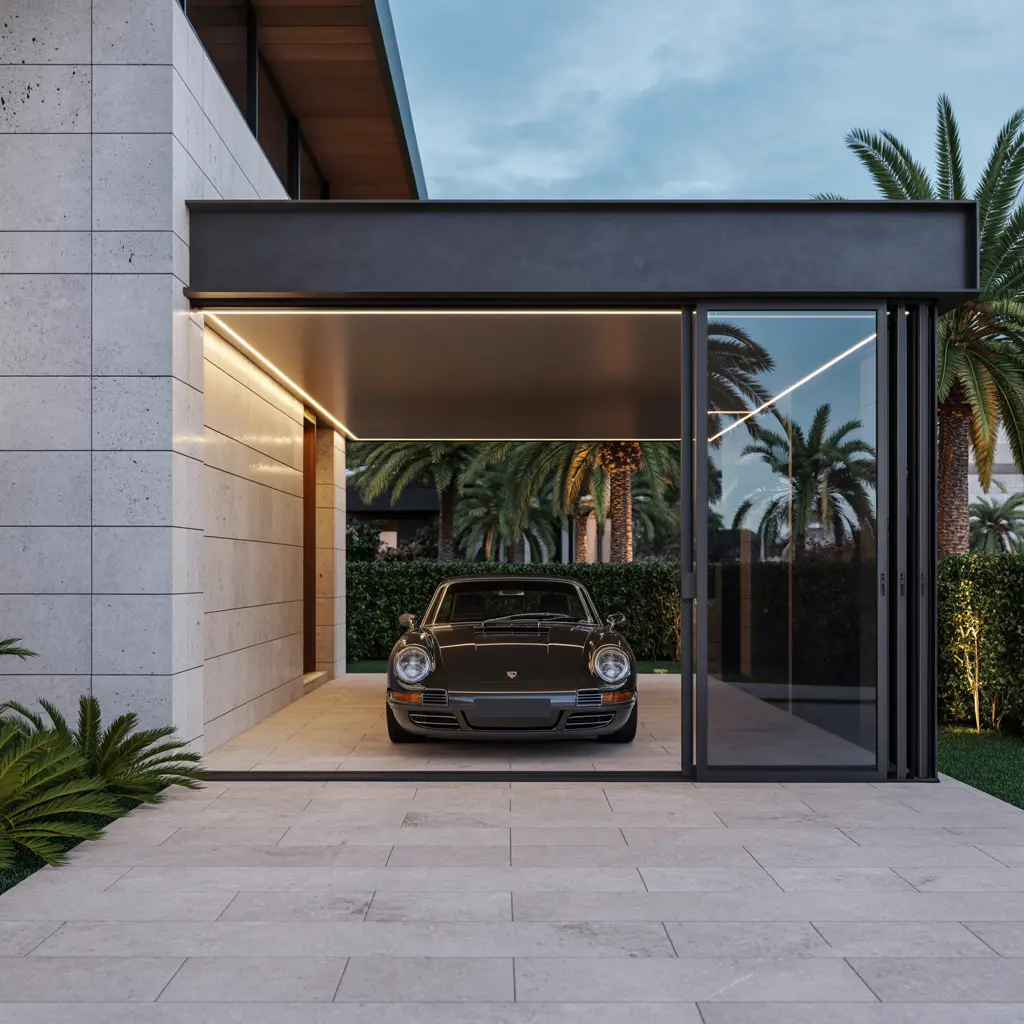 2. Luxury Modern Villa with Glass Garage Doors