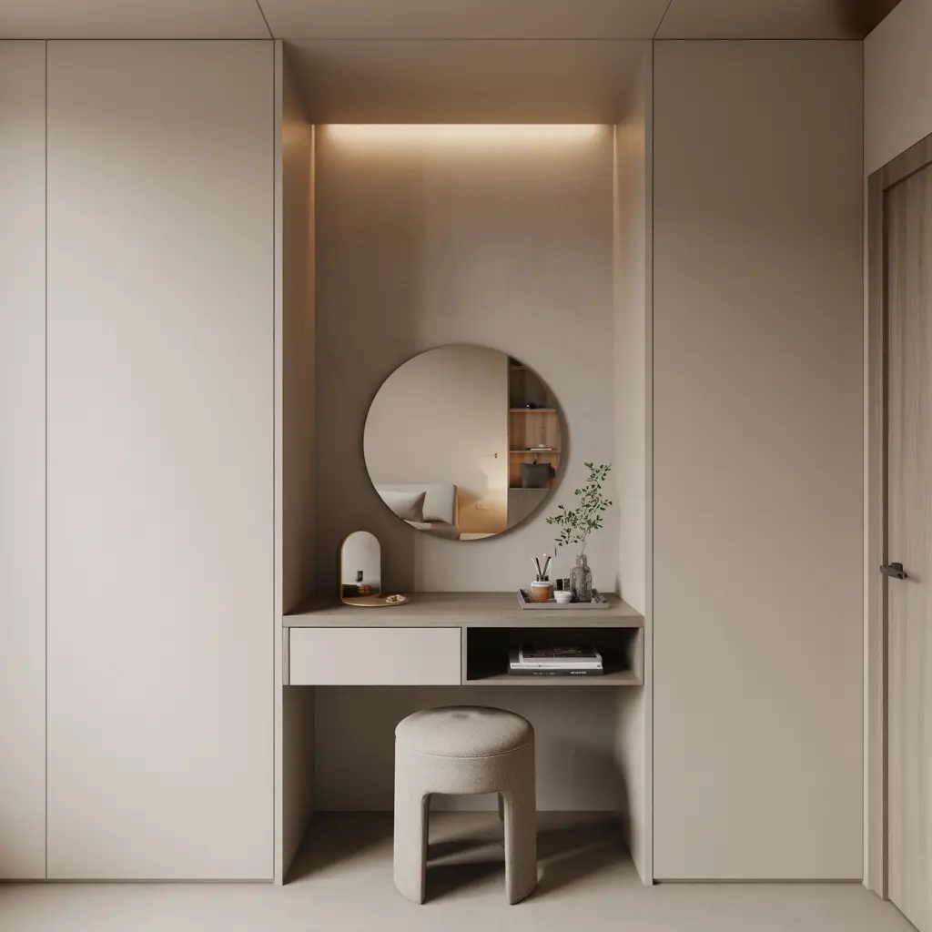 20. Compact Wall Niche Vanity with Minimal Design