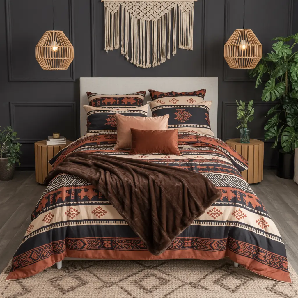 20. Patterned Duvet Covers with Ethnic or Tribal Prints
