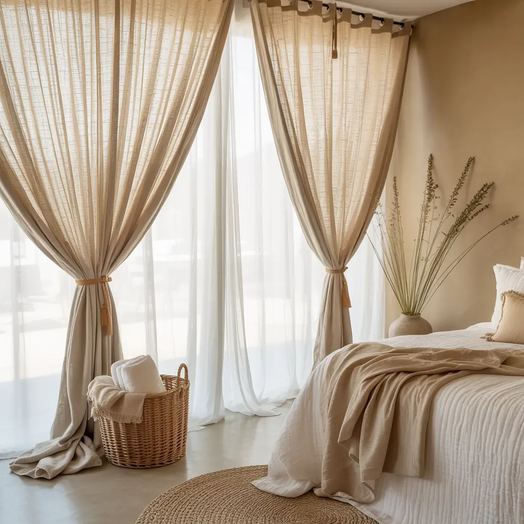 21. Neutral Curtains in Linen or Cotton Fabric