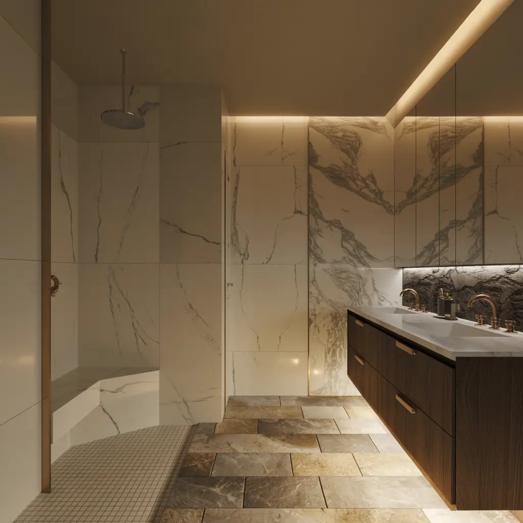21. Opt for Natural Stone or Marble Look Finishes