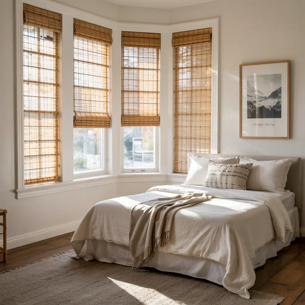 22.Bamboo or Woven Wood Shades for a Natural Look