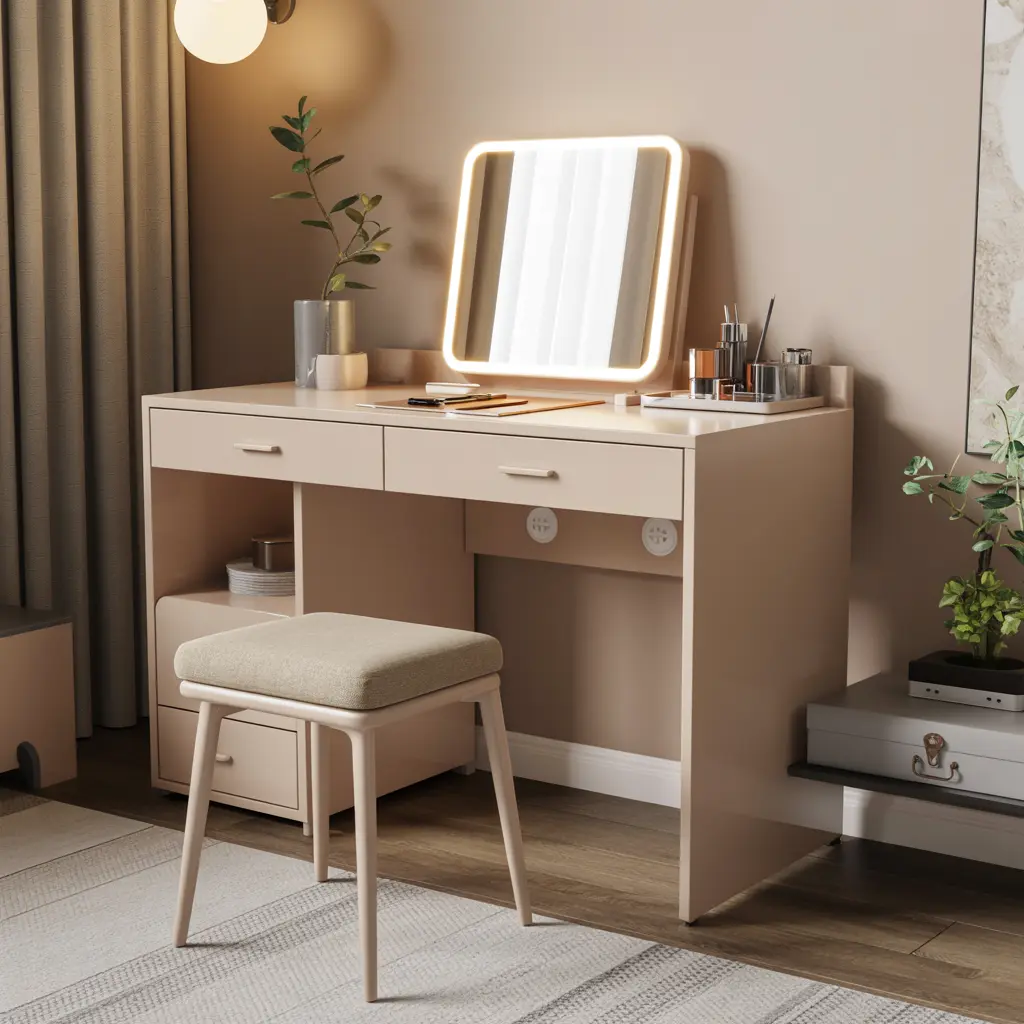 23. Multi Functional Desk Vanity Combo for Small Rooms