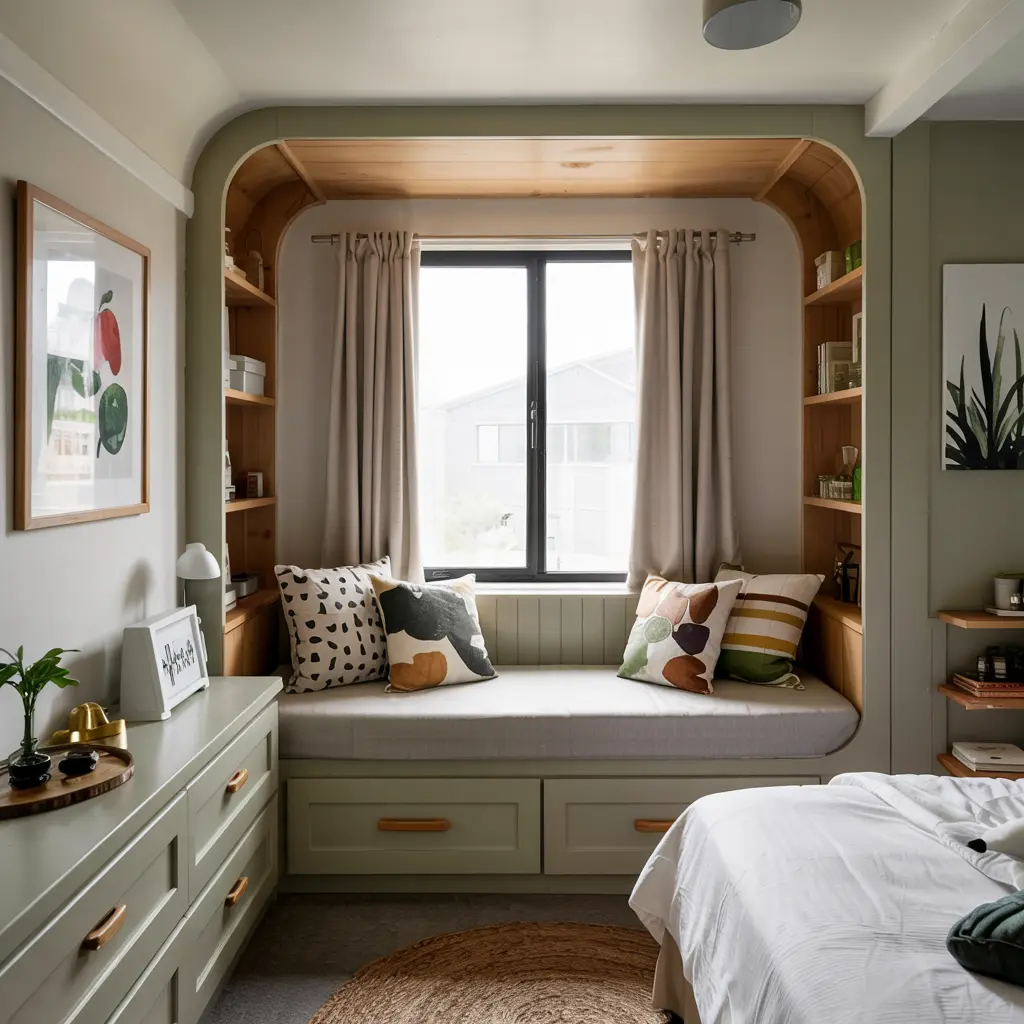 23. Window Nook Seating with Built In Drawers